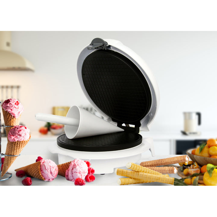 Máquina de wafers Adler, temperatura continuamente ajustável, 1500 W, branca, AD 3038