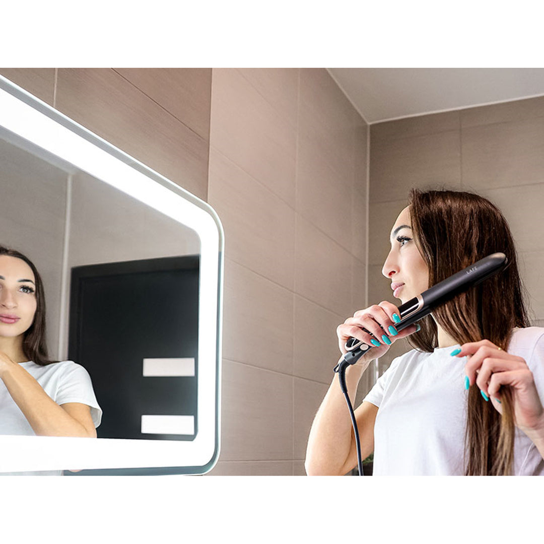 Plancha con control de temperatura LAFE, 35W, revestimiento cerámico, Sleek & Shine Straightener