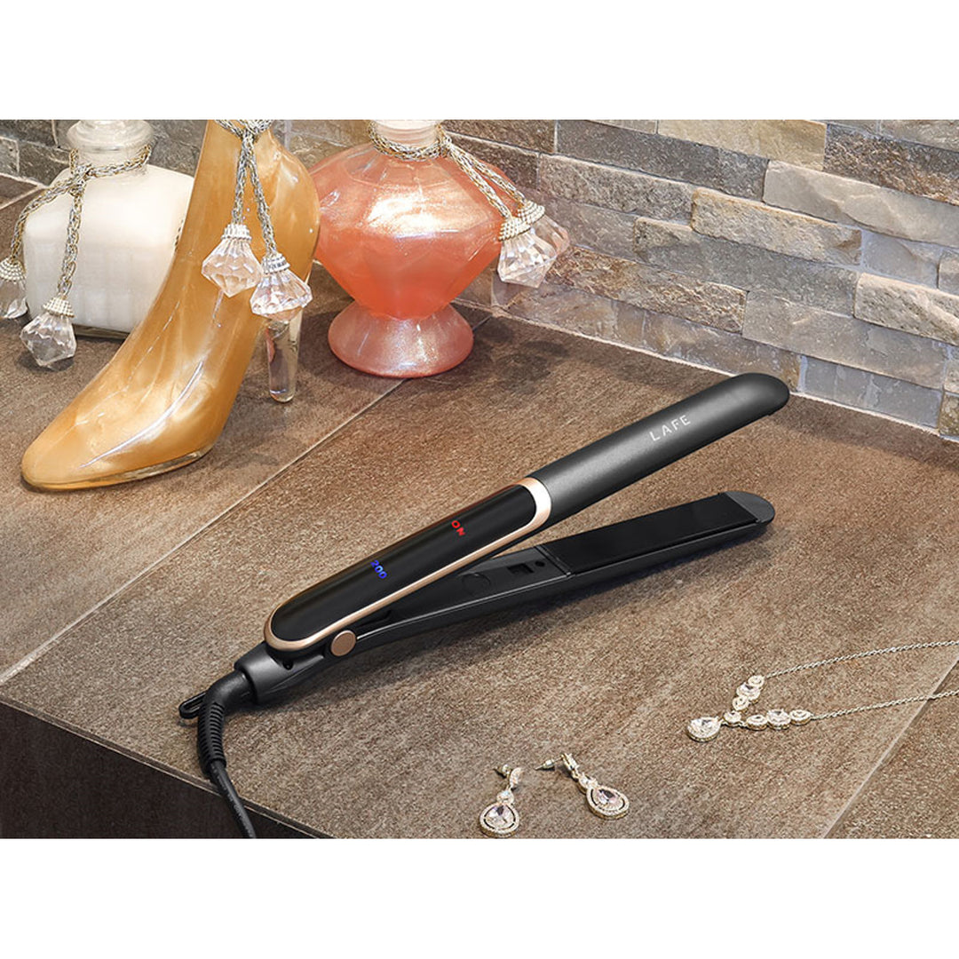 Plancha con control de temperatura LAFE, 35W, revestimiento cerámico, Sleek & Shine Straightener