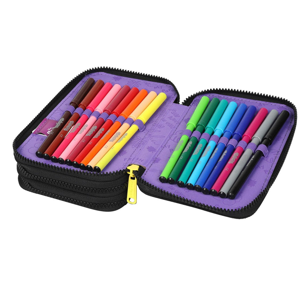 Estuche CoolPack de tres compartimentos con accesorios JUMPER 3 STITCH