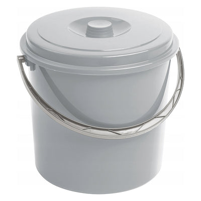 Balde Curver, com tampa, pega confortável, 12L, cinzento, 241750