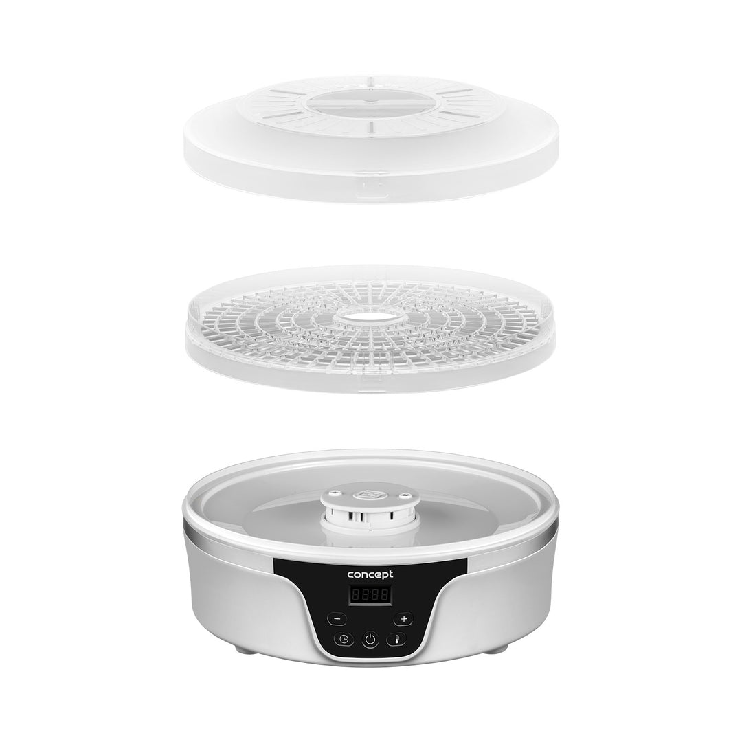 Secador de cogumelos, frutas e ervas Concept, 380 W, 7 peneiras, controlo digital, SO2090