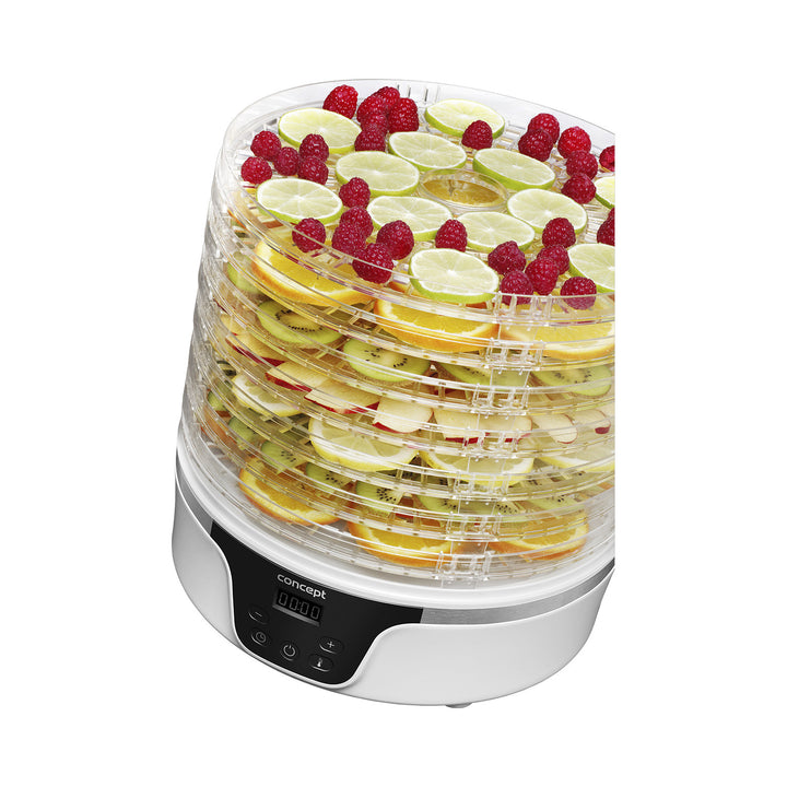 Secador de cogumelos, frutas e ervas Concept, 380 W, 7 peneiras, controlo digital, SO2090