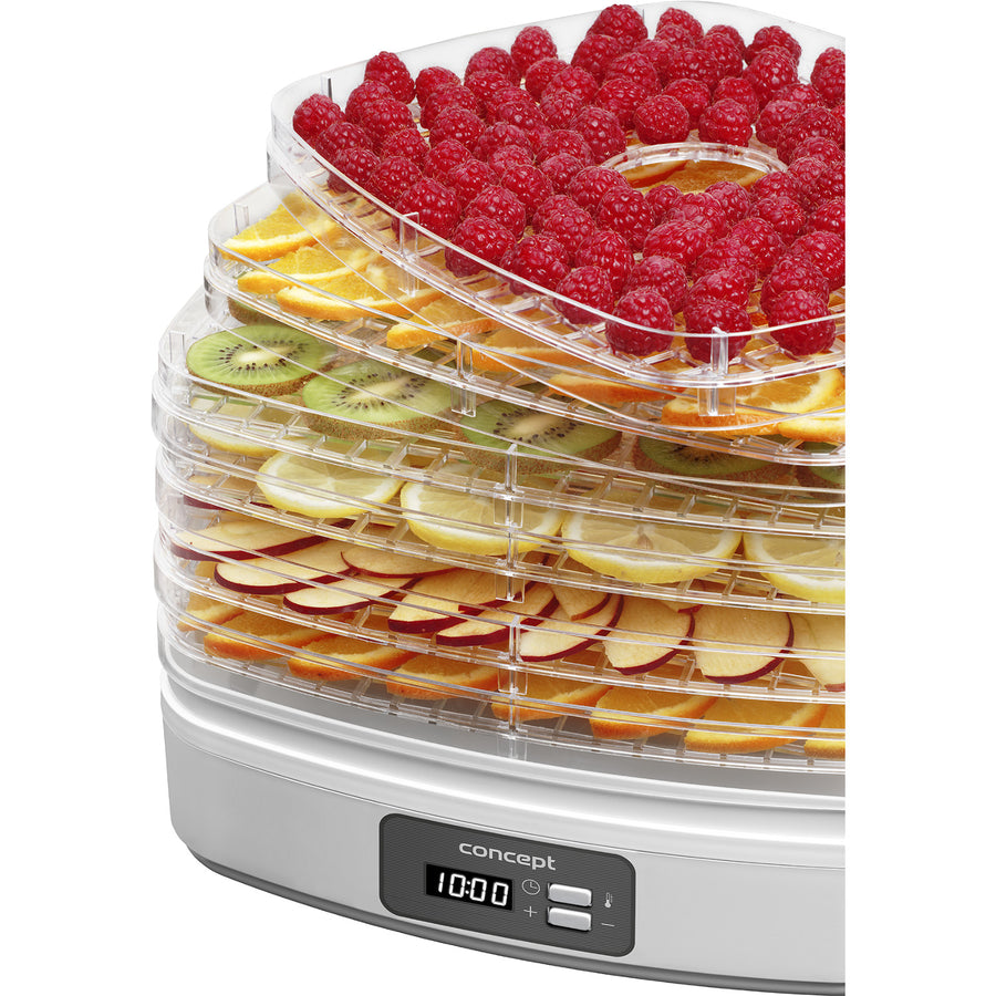 Secador de cogumelos, frutas e ervas Concept, 260 W, 6 peneiras, temporizador, SO2080