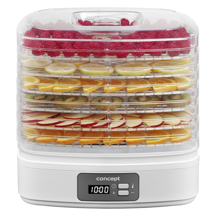 Secador de cogumelos, frutas e ervas Concept, 260 W, 6 peneiras, temporizador, SO2080