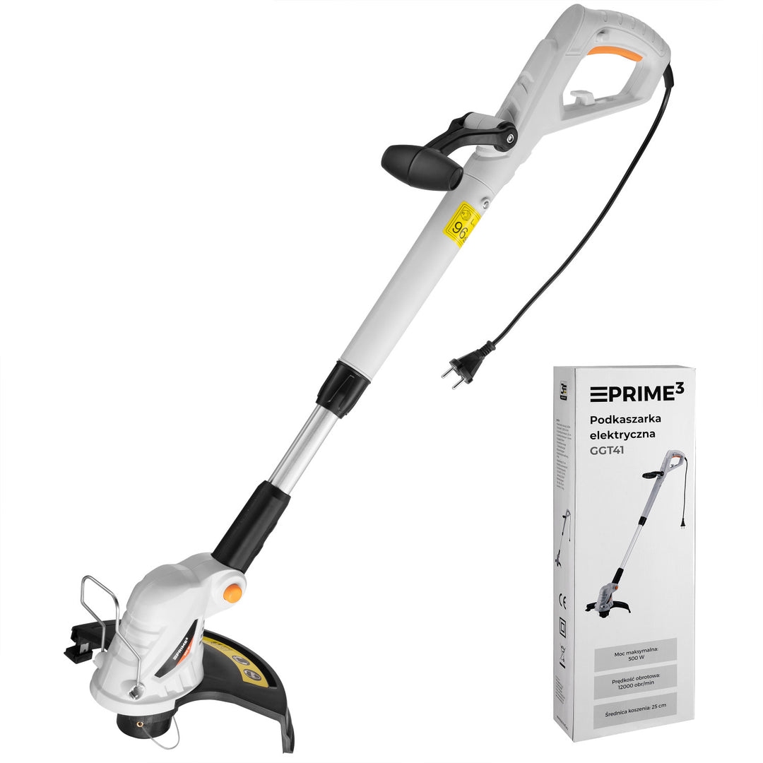 Cortabordes eléctrico Prime3, 500W, 25cm de diámetro de hilo, 12000 rpm, GGT41