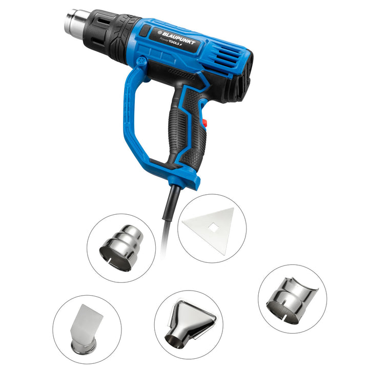 Pistola de ar quente Blaupunkt, 2000 W, controlo de sopro, alcance de 350-600 °C, HG2010