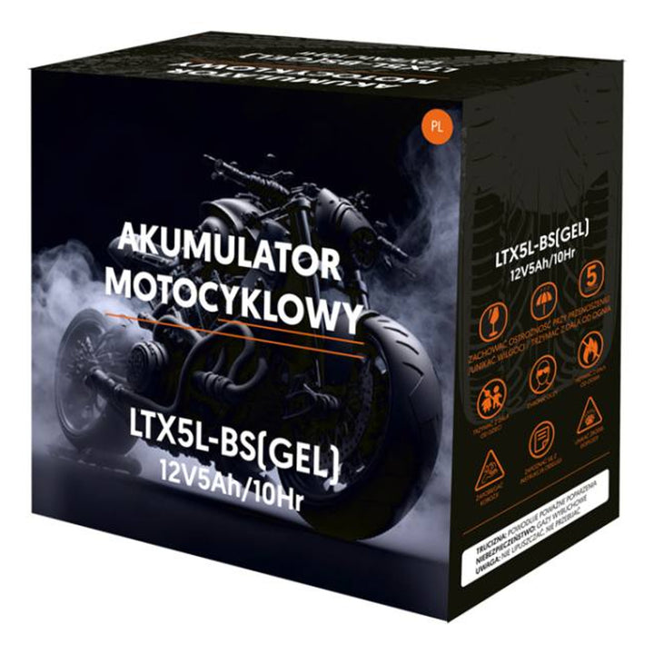 Batería de gel Lamex, moto, 12V, 5Ah, LTX5L-BS