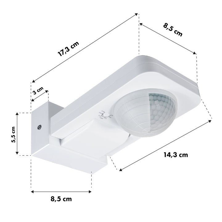 Detetor de movimento PIR Maclean, infravermelhos, IP65, máx. 2000 W, MCE243, 2 peças