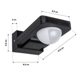 Detetor de movimento PIR Maclean, infravermelhos, IP65, máx. 2000 W, preto, MCE243 B, 2 unid.