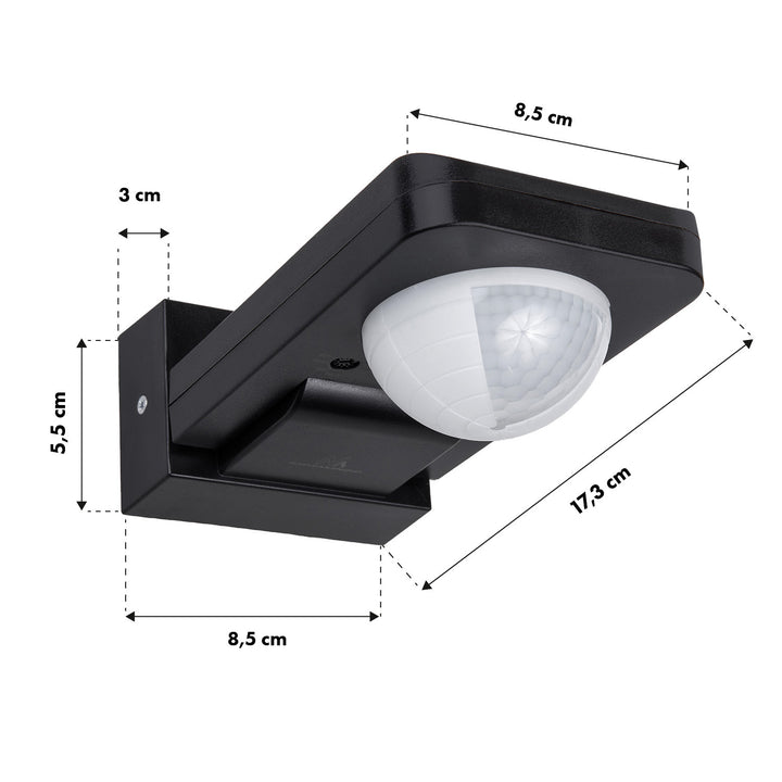 Detetor de movimento PIR Maclean, infravermelhos, IP65, máx. 2000 W, preto, MCE243 B, 2 unid.