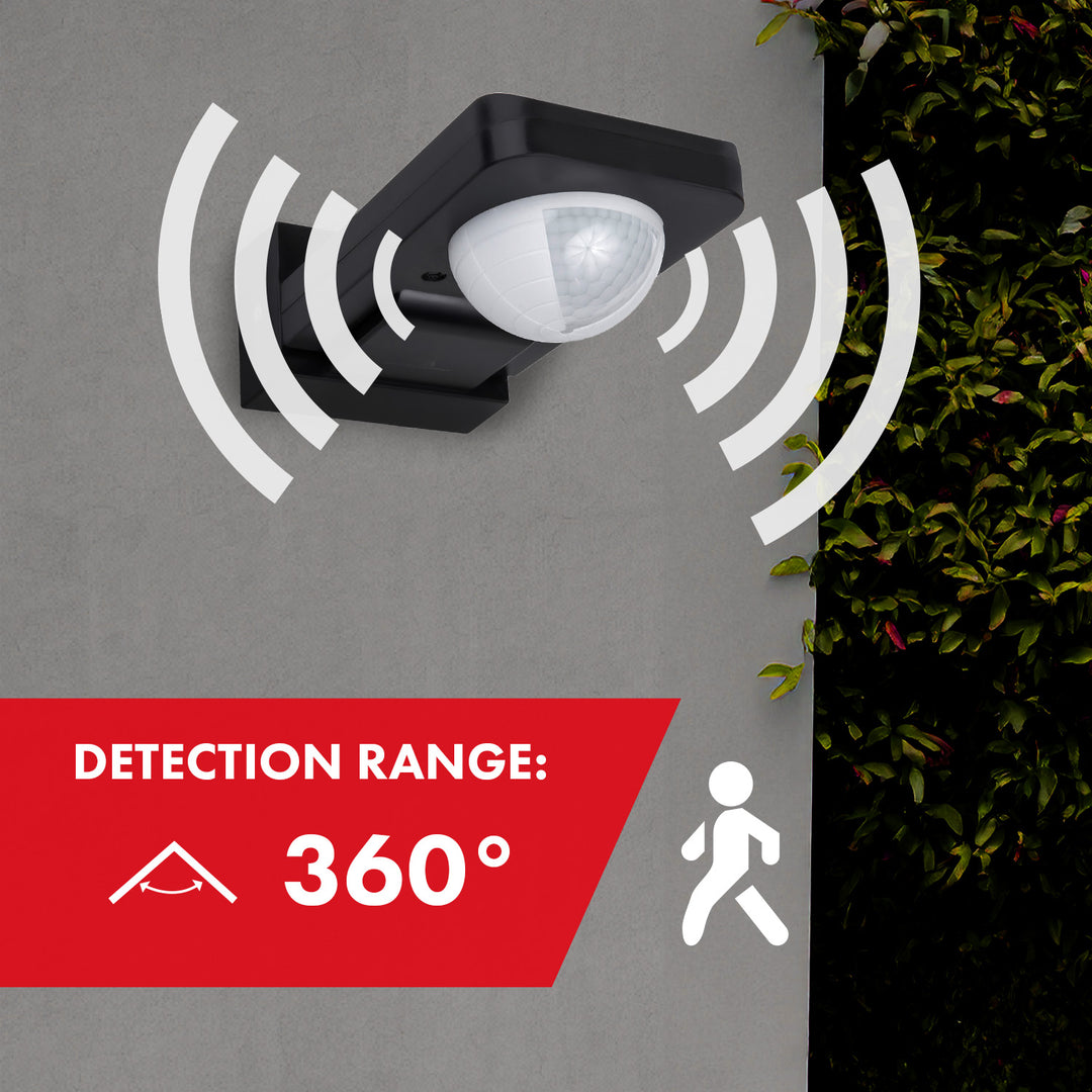 Detetor de movimento PIR Maclean, infravermelhos, IP65, máx. 2000 W, preto, MCE243 B, 2 unid.