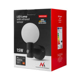 Luz LED com sensor de movimento Maclean, sensor de movimento PIR, cinzento, 15 W, IP65, 1600 lm, branco neutro (4000 K) MCE515 GR, pacote de 2