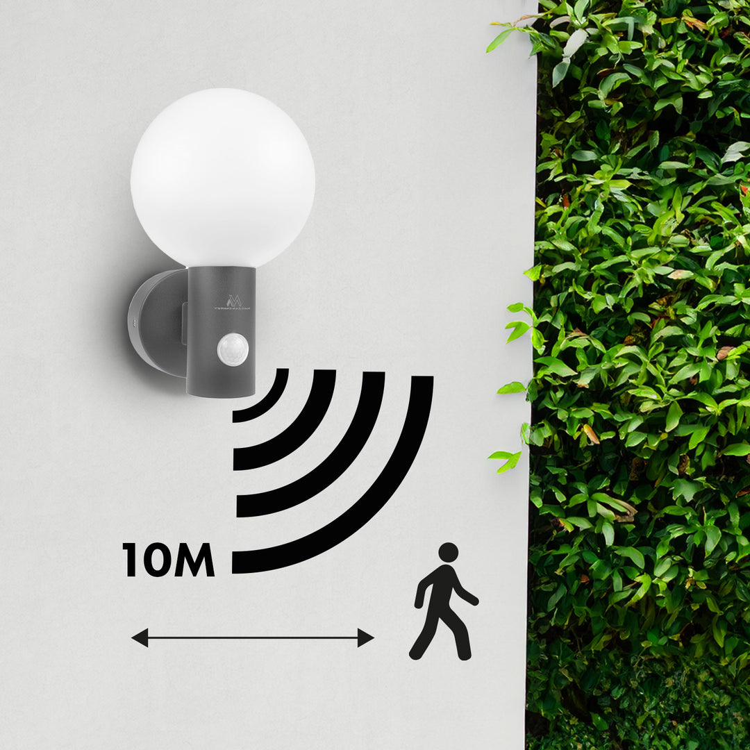 Luz LED com sensor de movimento Maclean, sensor de movimento PIR, cinzento, 15 W, IP65, 1600 lm, branco neutro (4000 K) MCE515 GR, pacote de 2