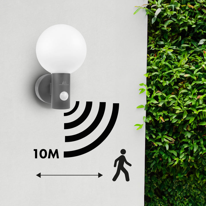 Luz LED com sensor de movimento Maclean, sensor de movimento PIR, cinzento, 15 W, IP65, 1600 lm, branco neutro (4000 K) MCE515 GR, pacote de 2