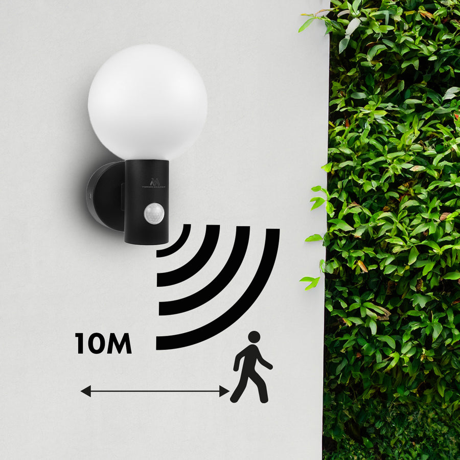 Luz LED com sensor de movimento Maclean, sensor de movimento PIR, preta, 15 W, IP65, 1600 lm, branco neutro (4000 K) MCE515 B, pacote de 2