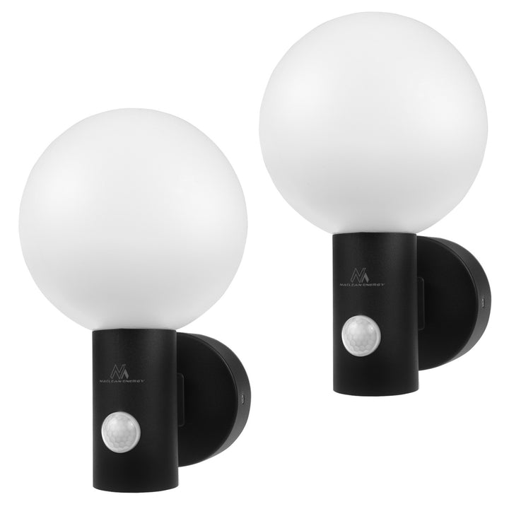 Luz LED com sensor de movimento Maclean, sensor de movimento PIR, preta, 15 W, IP65, 1600 lm, branco neutro (4000 K) MCE515 B, pacote de 2