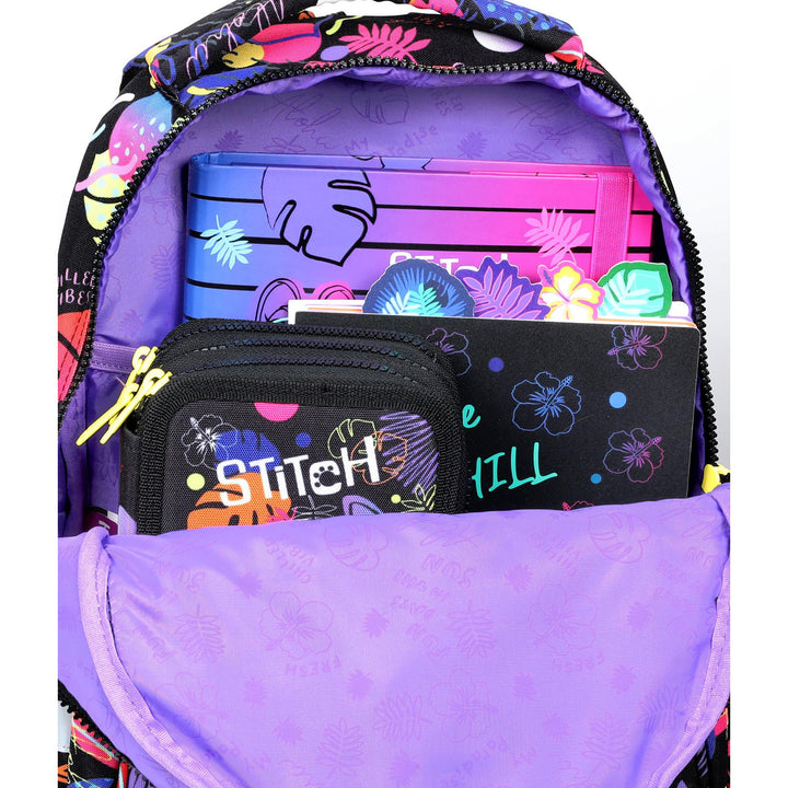 Mochila escolar Coolpack Jerry DISNEY STITCH 19 L preta + Estojo Coolpack, dois compartimentos, ajustado, Stitch, Jumper 2
