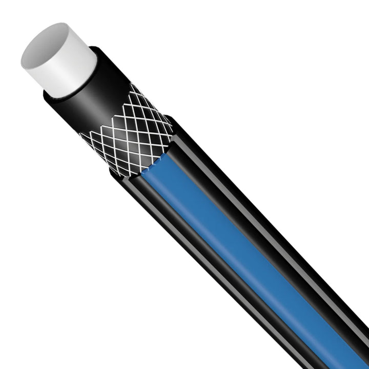 Set de jardín Vartco, manguera de 1/2'' 20m, acople rápido stop and go, conexión de grifo, aspersor, soporte de pared, Home Set