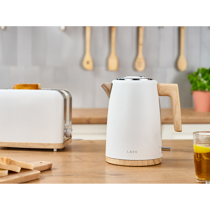 Lafe Scandi Hervidor eléctrico, 2200W, capacidad 1,7l, blanco