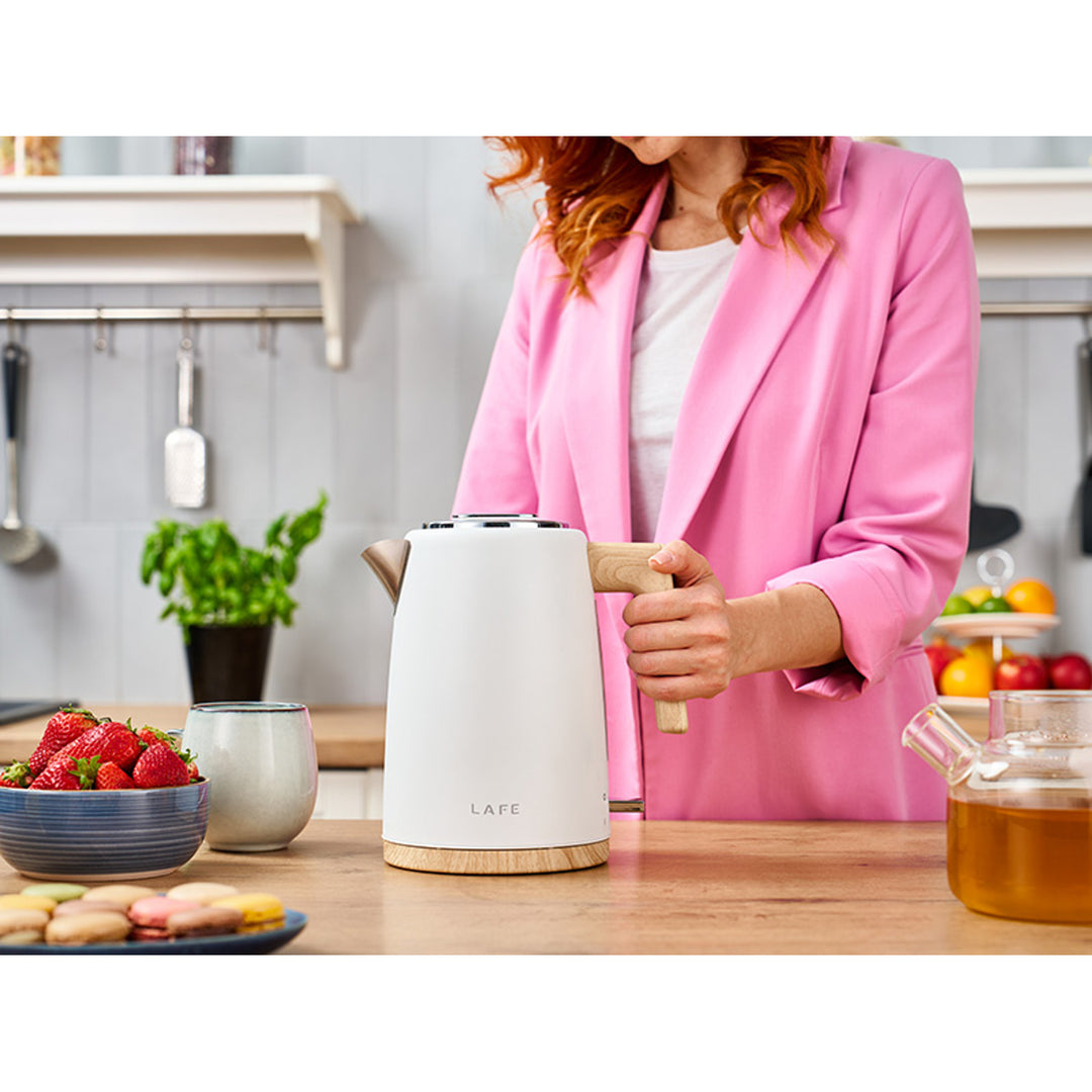Lafe Scandi Hervidor eléctrico, 2200W, capacidad 1,7l, blanco