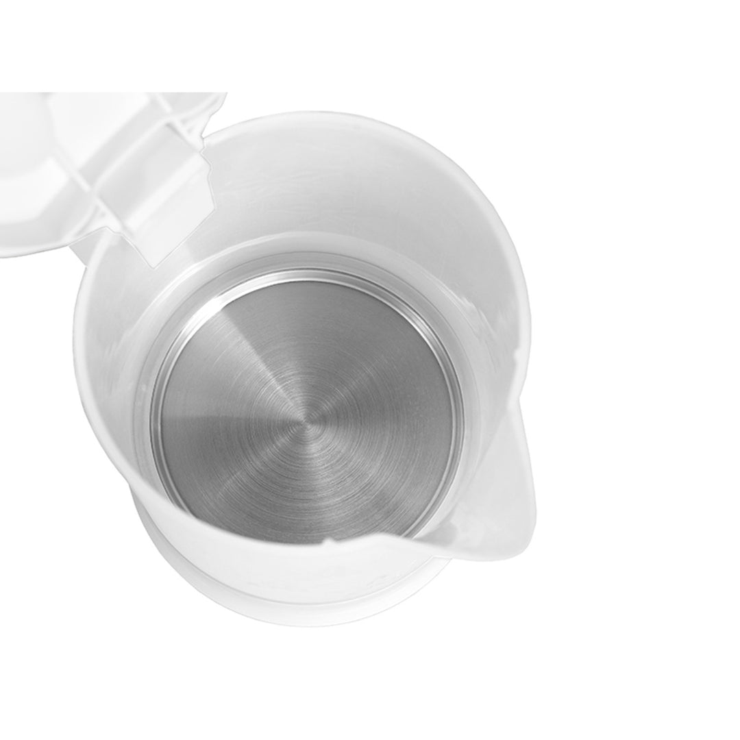 Chaleira elétrica Lafe, turística, 600W, capacidade 0,6l, 2 chávenas, 2 colheres, branca, escandinava