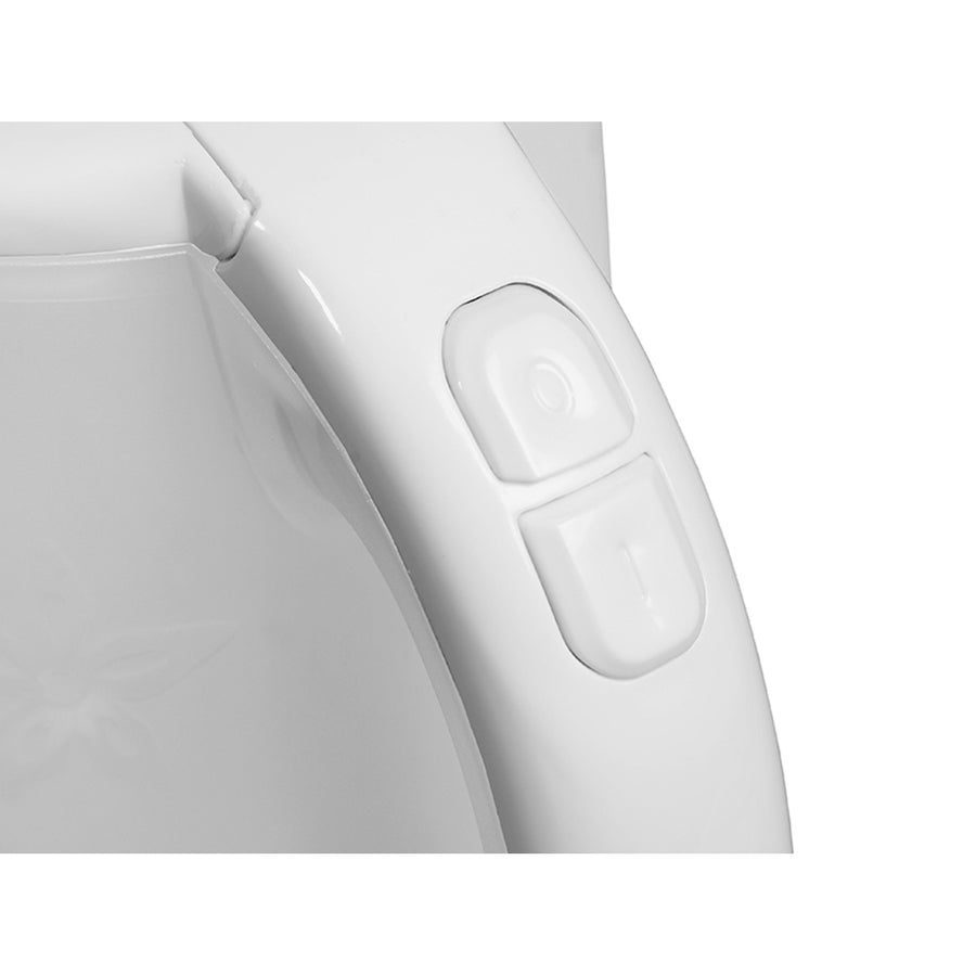 Chaleira elétrica Lafe, turística, 600W, capacidade 0,6l, 2 chávenas, 2 colheres, branca, escandinava