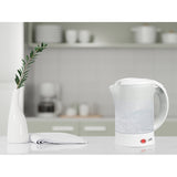 Chaleira elétrica Lafe, turística, 600W, capacidade 0,6l, 2 chávenas, 2 colheres, branca, escandinava