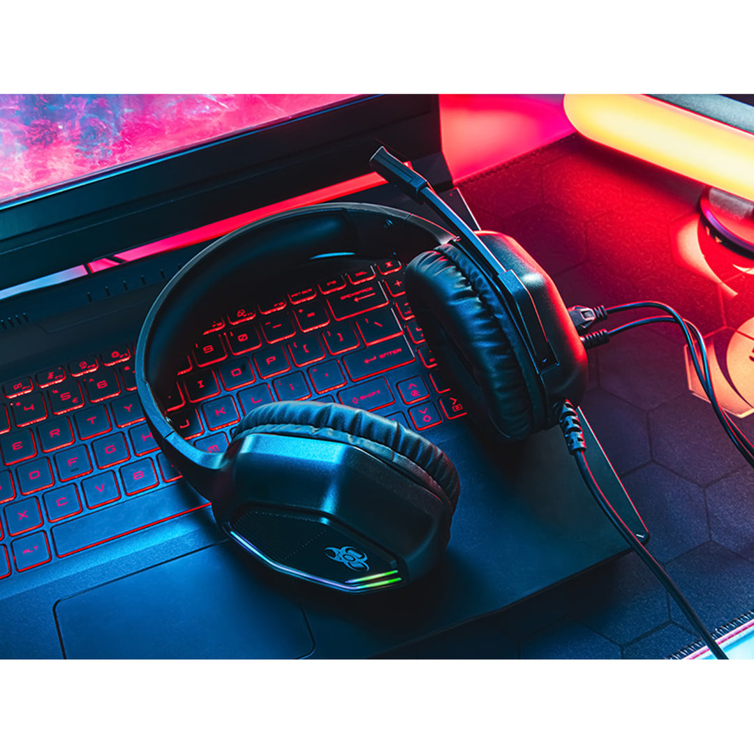 Tracer Auriculares para juegos, retroiluminación RGB, micrófono plegable, Gamezone GZ X3
