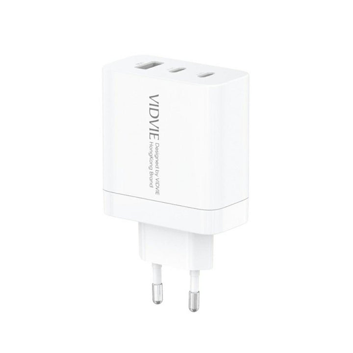 Cargador de red VIDVIE, 3A, 65W, 2x USB-C, 1x USB, cable USB-C/USB-C, PLE262