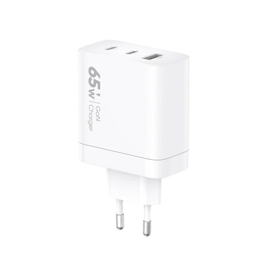 Cargador de red VIDVIE, 3A, 65W, 2x USB-C, 1x USB, cable USB-C/USB-C, PLE262
