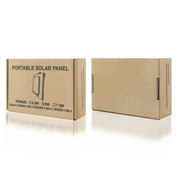 Panel solar, cargador, 6W, 1 puerto USB, negro y naranja, A01