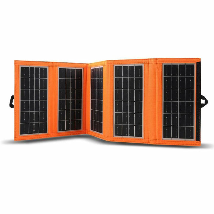 Panel solar, cargador, 10W, 1 puerto USB, negro y naranja, A02