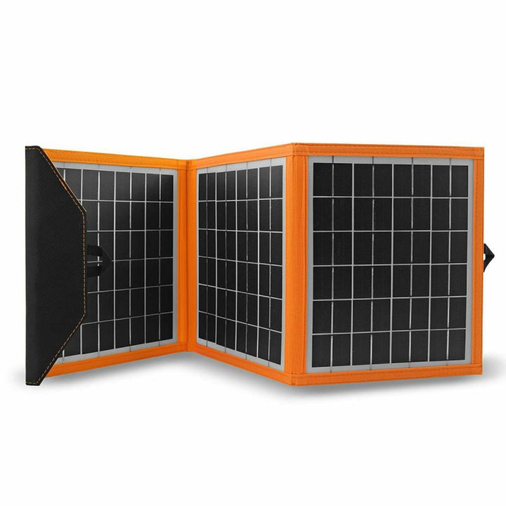 Panel solar, cargador, 15W, 1 puerto USB, negro y naranja, A04
