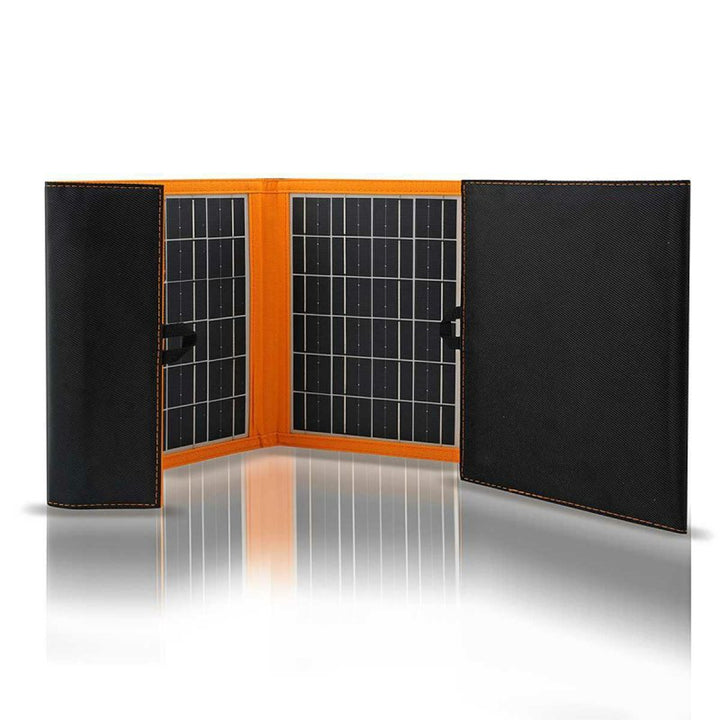 Panel solar, cargador, 20W, 2 puertos USB, negro y naranja, A05