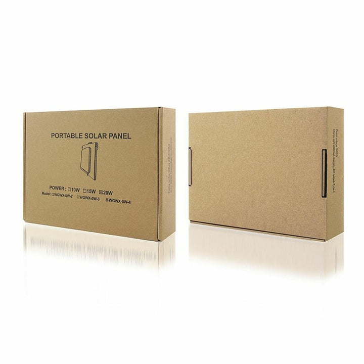 Panel solar, cargador, 20W, 2 puertos USB, negro y naranja, A05