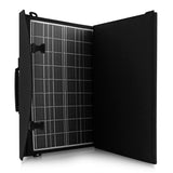 Panel solar, cargador, 60W, 2 puertos USB, negro y naranja, A06