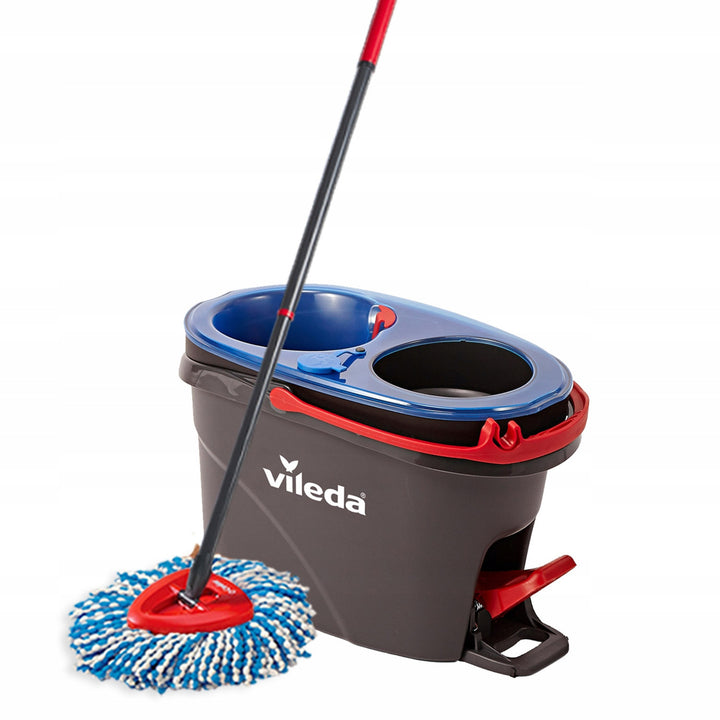 Vileda Mopa rotativa, dos cámaras, sistema de centrifugado, barra abatible, fácil limpieza de esquinas, turbo H2prO