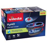 Vileda Mopa rotativa, dos cámaras, sistema de centrifugado, barra abatible, fácil limpieza de esquinas, turbo H2prO