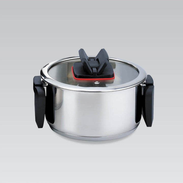 Maestro MR-3531-6 Juego de ollas, 6 piezas, acero inoxidable, asas plegables