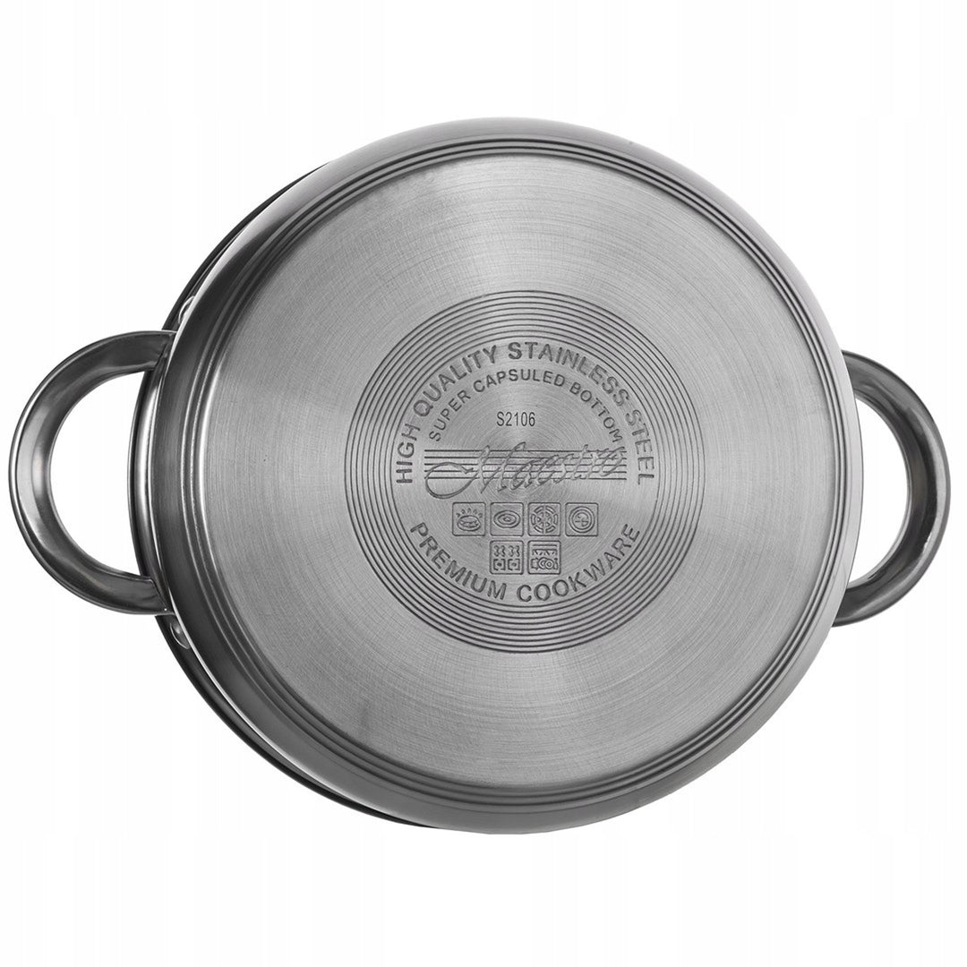 Maestro batería de cocina de 9 piezas 1,5L, 2L, 3L, 5L, acero inoxidable, apto para lavavajillas, apto para todo tipo de cocinas, placa de cocción, MR-2021
