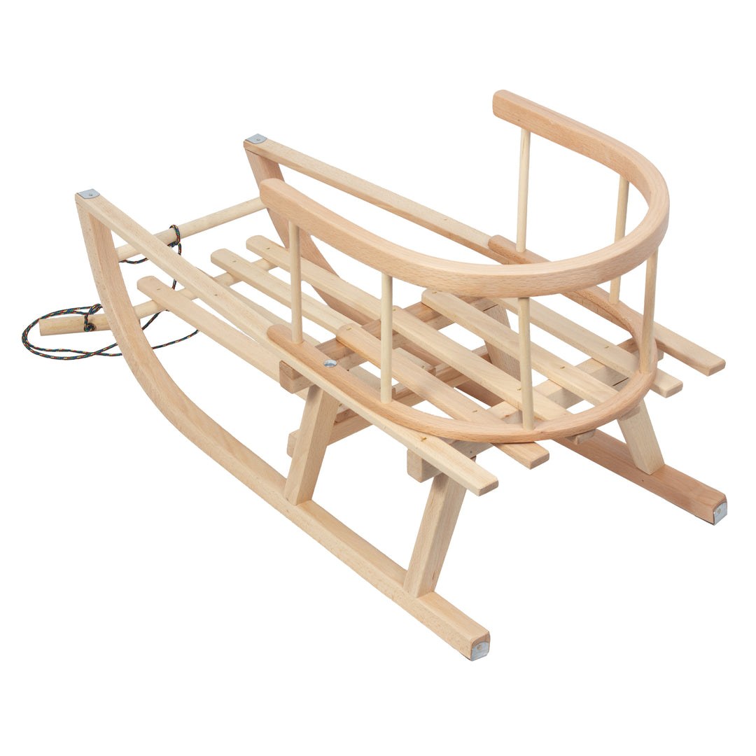 Trineo de madera GreenBlue, respaldo, asiento, cuerda, hasta 100 kg, GB159