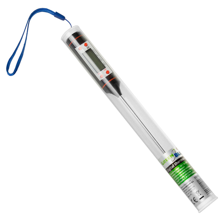 Termómetro/sonda para alimentos, VerdeAzul, longitud de la sonda 15 cm, rango de temp. -50°C a +300°C., precisión 0,1°C, GB178, 3 uds.