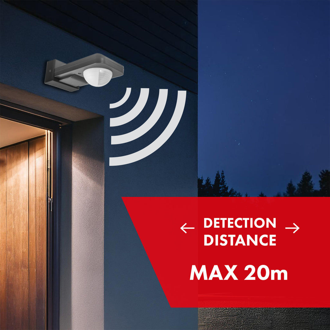 Detector de movimiento Maclean PIR, infrarrojos, IP65, max 2000W, MCE243 GR, 2 piezas