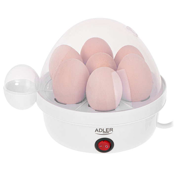 Cocedor de huevos automático Adler, para 7 huevos, potencia 450W, blanco, AD 4459