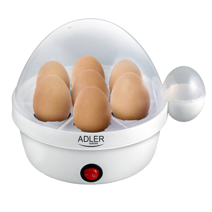 Cocedor de huevos automático Adler, para 7 huevos, potencia 450W, blanco, AD 4459