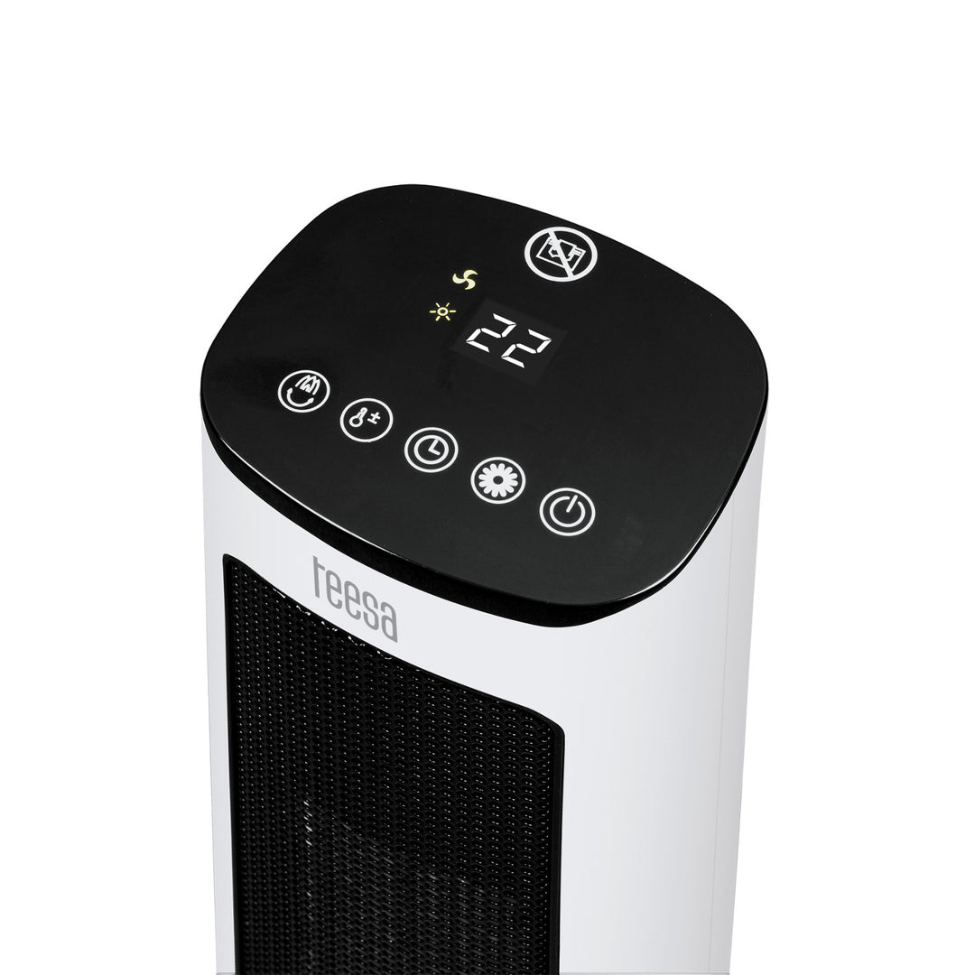 Termoventilador de columna Teesa, con función de imitación de chimenea, tres modos de funcionamiento, dos niveles de calefacción, mando a distancia, TSA8052