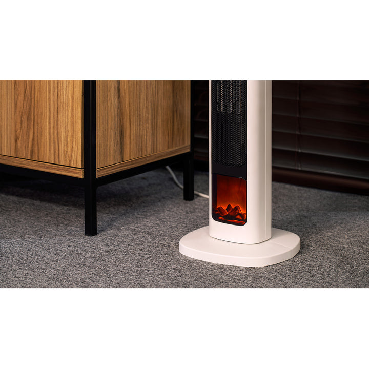Termoventilador de columna Teesa, con función de imitación de chimenea, tres modos de funcionamiento, dos niveles de calefacción, mando a distancia, TSA8052