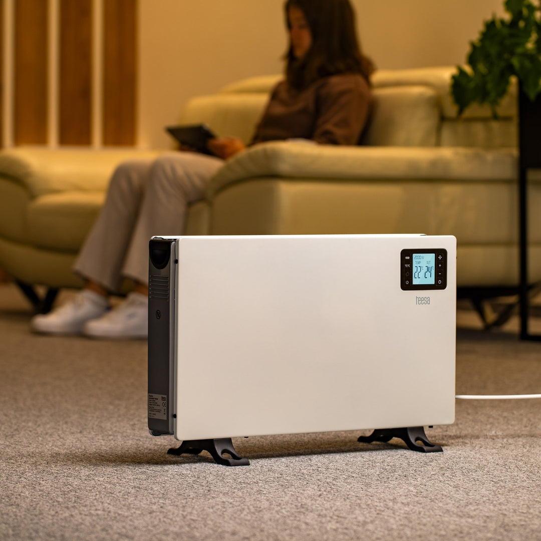 Convector Teesa, función temporizador, control de temperatura, modo antihielo, mando a distancia, TSA8054