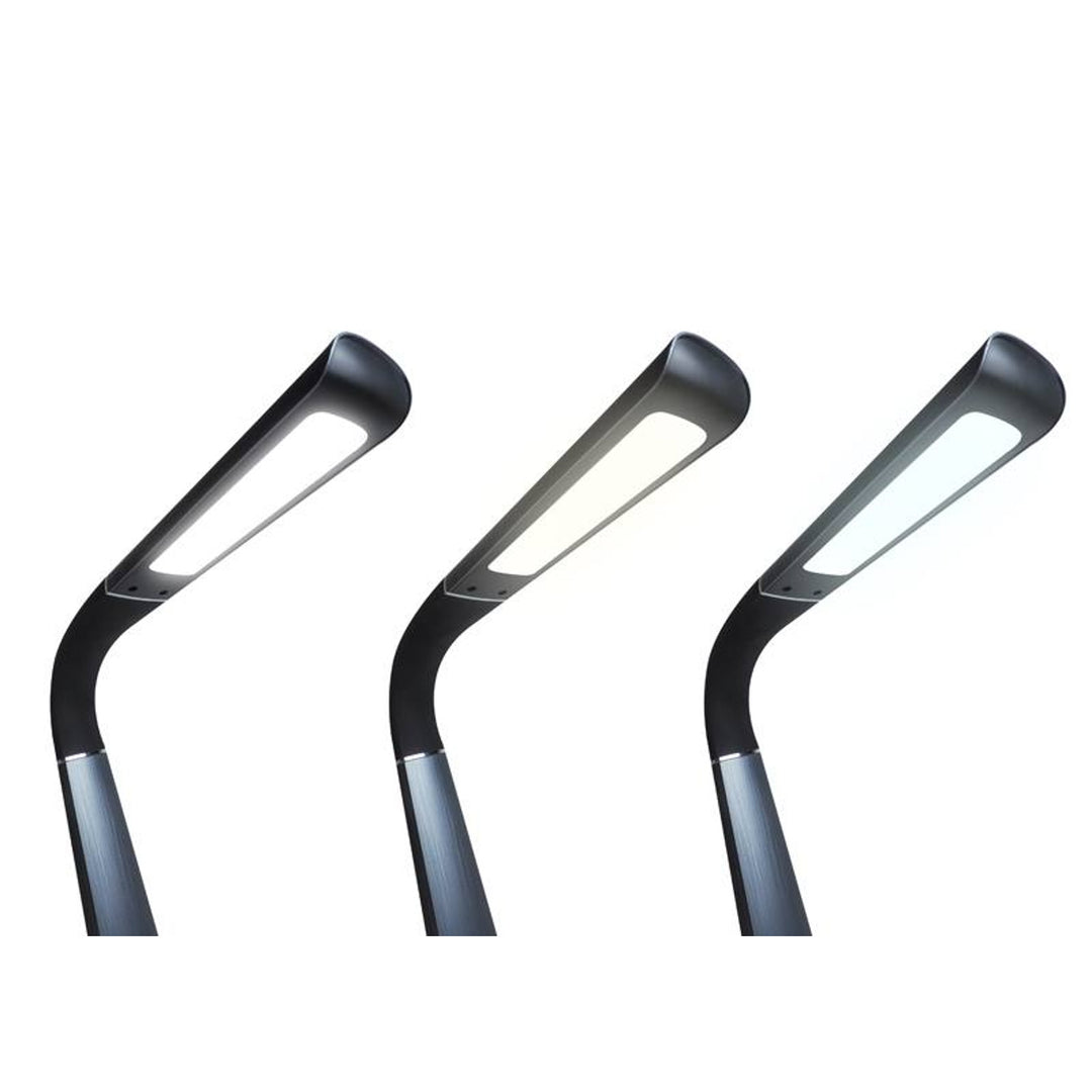 Lámpara de oficina Svensson, 450 Lumen, 8W de potencia, tres temperaturas de luz, función de carga de dispositivos móviles, base RGB, LXBL1063
